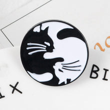 Load image into Gallery viewer, Hugging Yin Yang Cat Pins Jewellery
